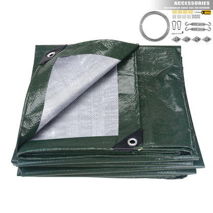 Large PE Tarpaulin Waterproof Sheet Cover with Reinforced Grommets