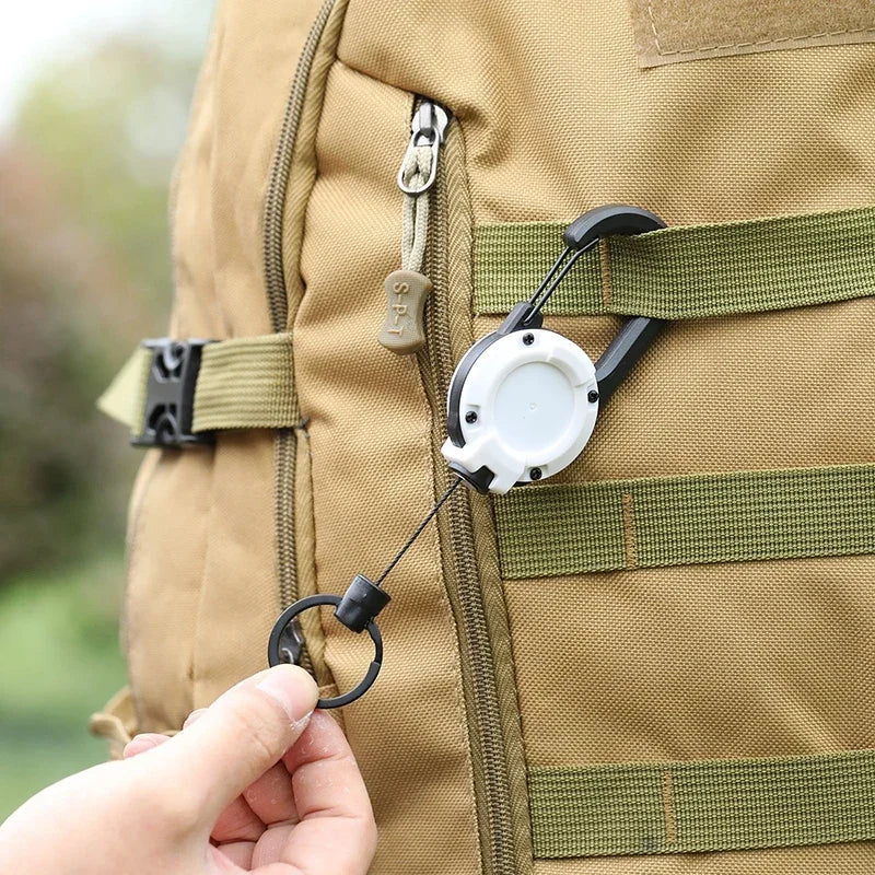 1pc Steel Wire Tactical Automatic Retractable Buckle Rope