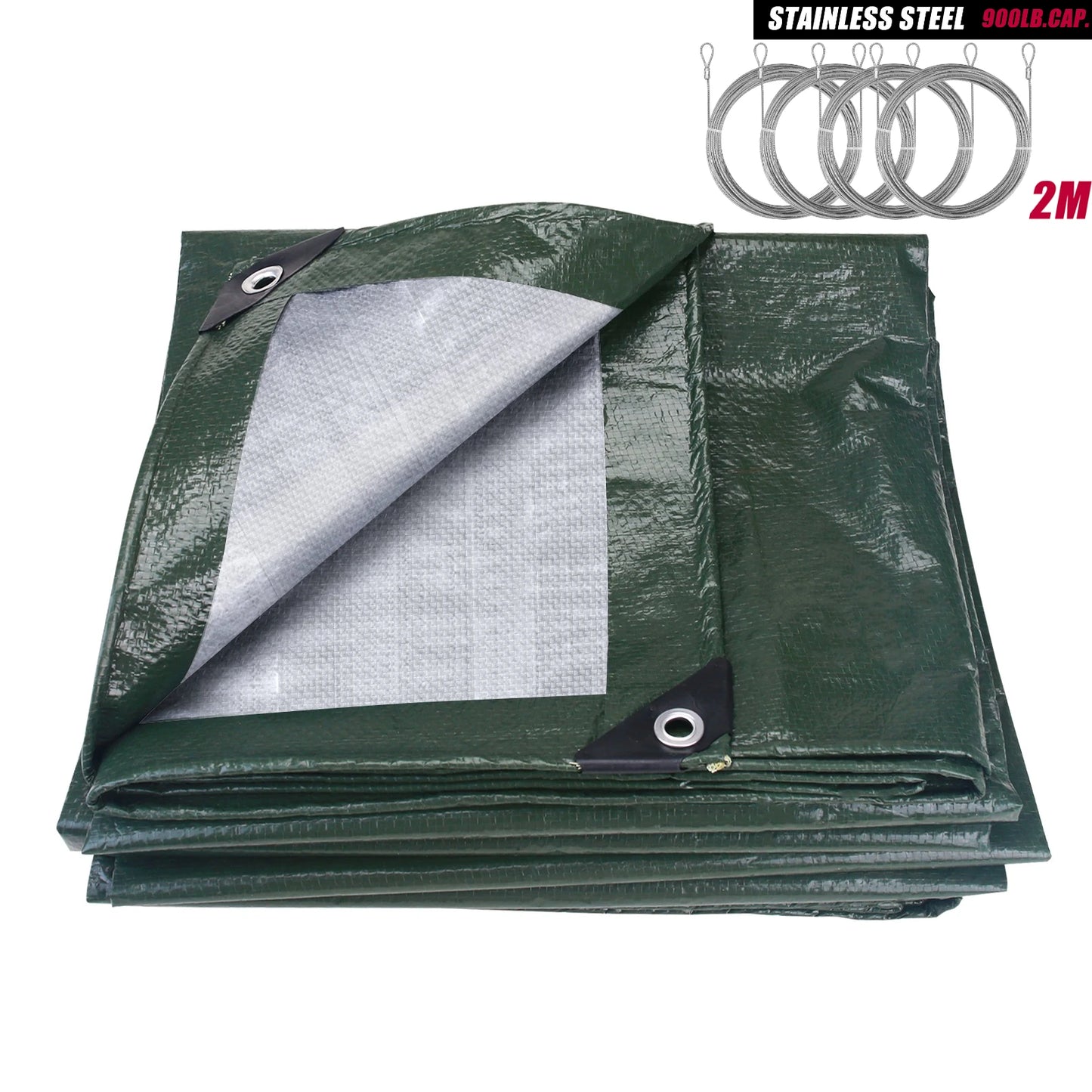 Large PE Tarpaulin Waterproof Sheet Cover with Reinforced Grommets