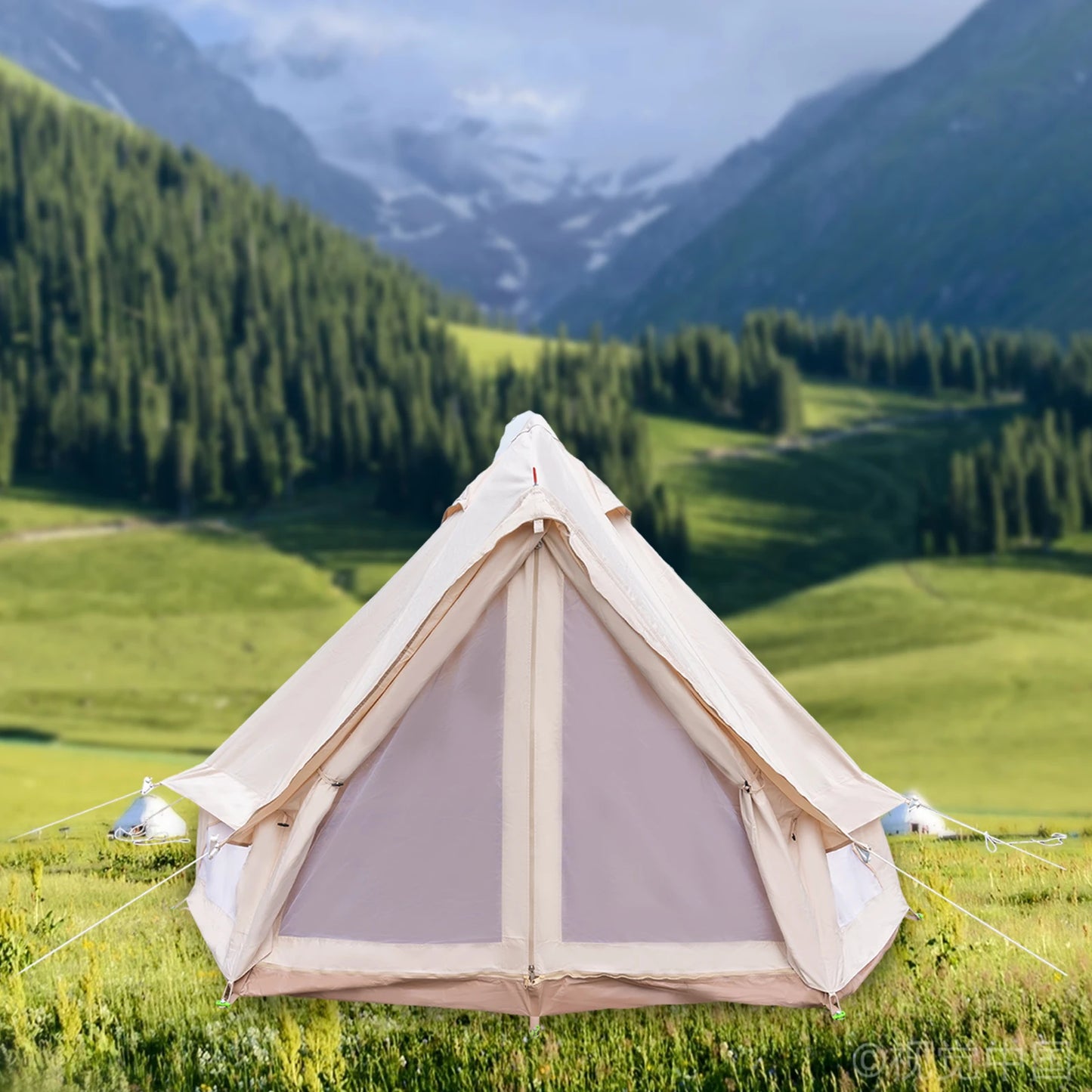 Waterproof Polyester Cotton Bell Tent for 2 People