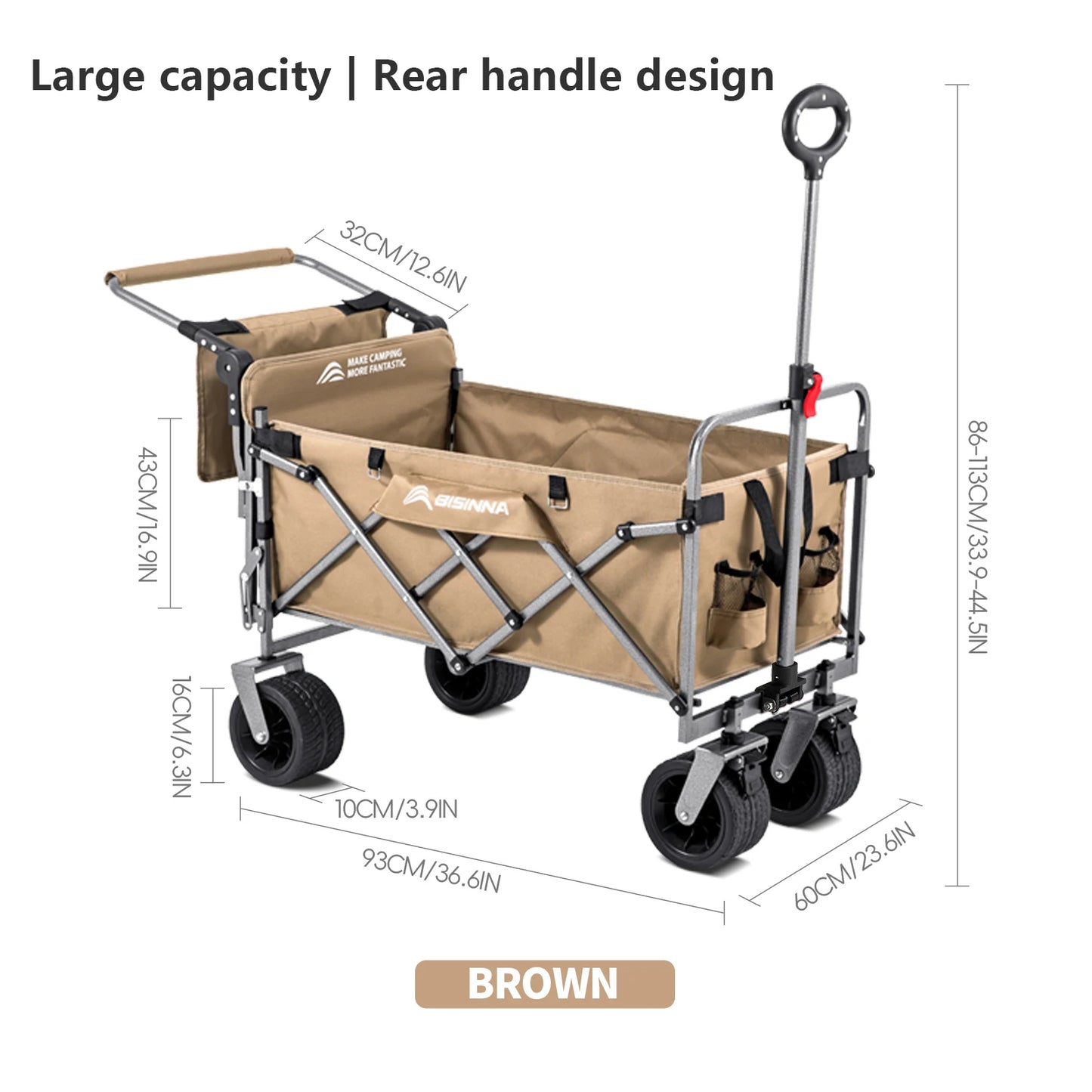Camping Wagon Cart Folding Utility Heavy Duty Large Capacity