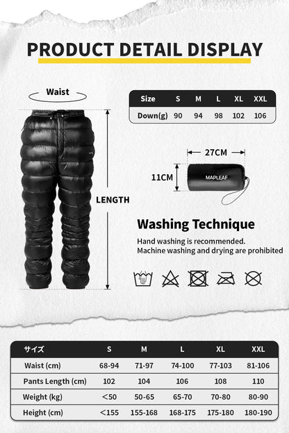 Down Pants Ultralight Warm Down Trousers