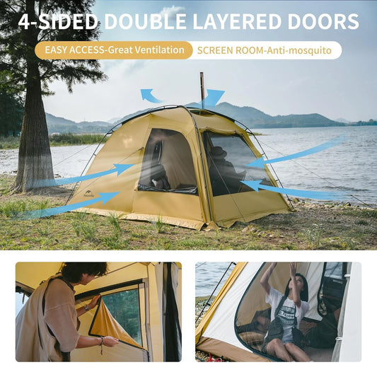 Camping Tent 4 Season for 2-4 Person Waterproof