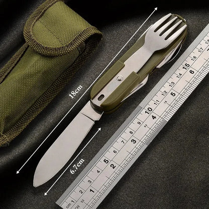 Stainless Steel 7 in 1 Camping Cutlery Set