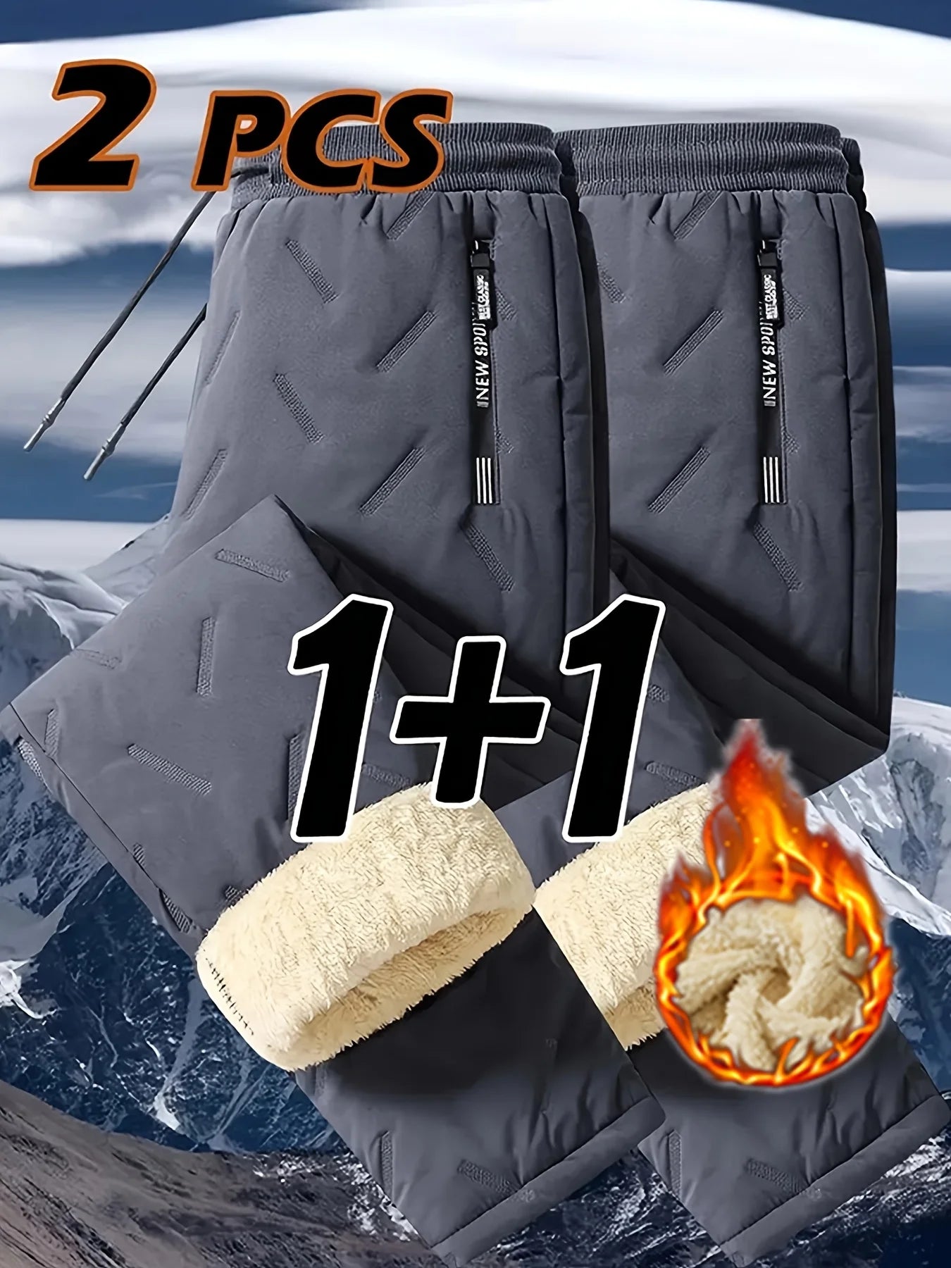 Men's Winter Hiking Pants Set Thickened Cold-proof