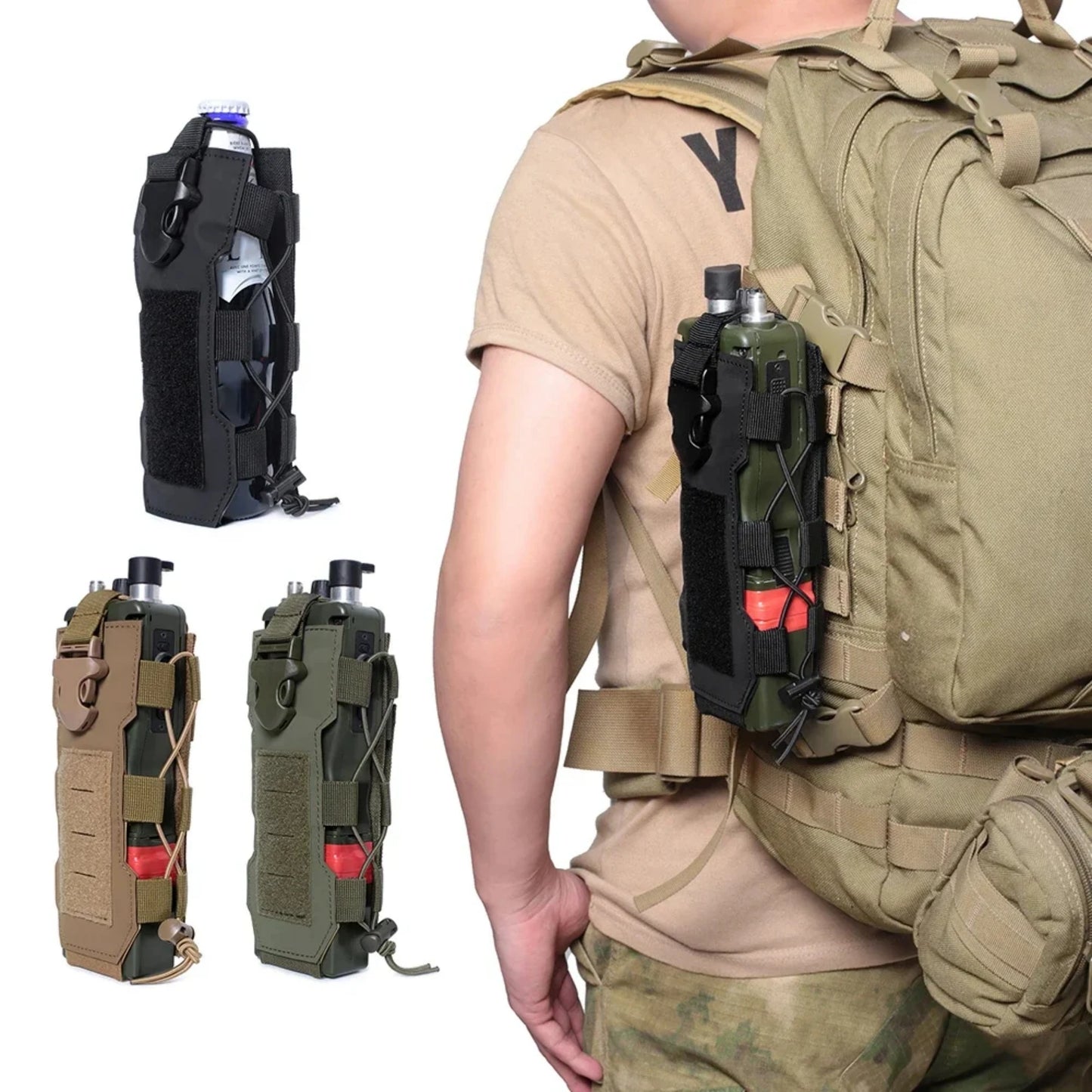 Tactical Molle Pouch Water Bottle Bag Holster
