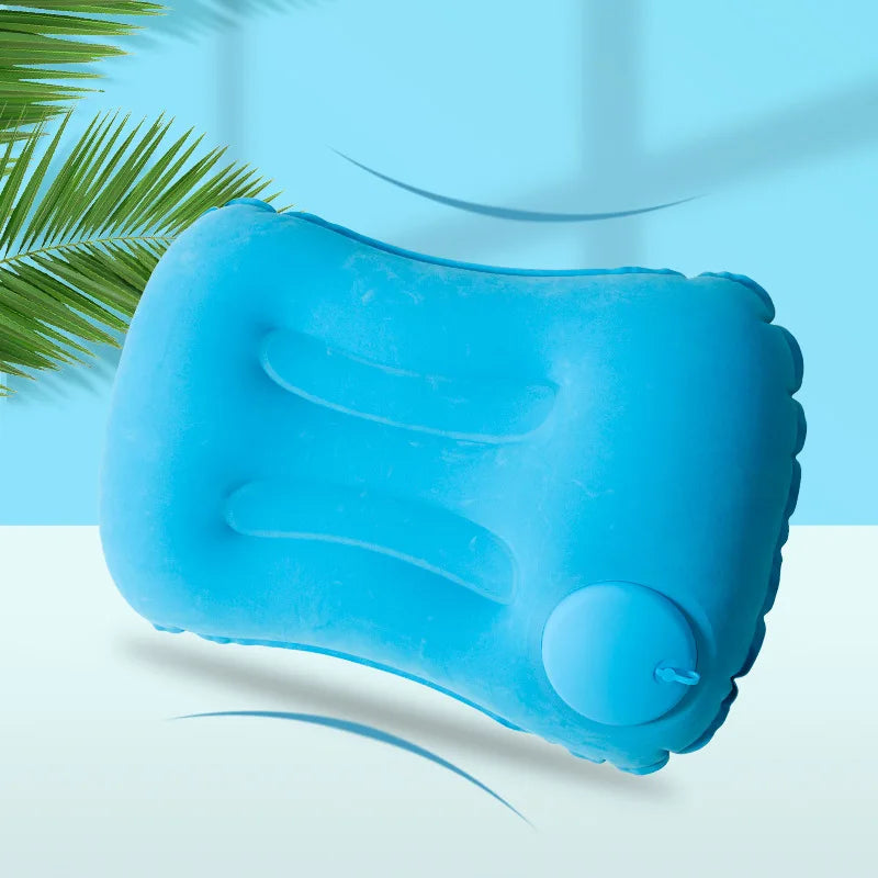1pc Press And Inflate Portable Neck Pillow