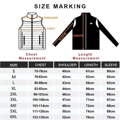 Men Heated Jacket USB Electric Heated Coat