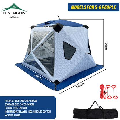 Outdoor Winter Fishing Tent For Camping 3-4 Person With Windows