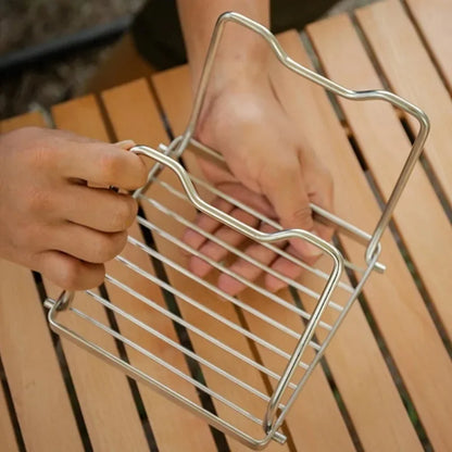 2Pcs Outdoor Portable Barbecue Grill Mini Stainless Steel
