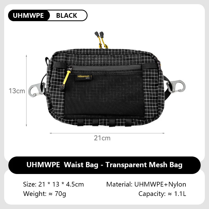 Fiber Waist Pack 1.1L Waterproof UrltraLight Multi Pocket
