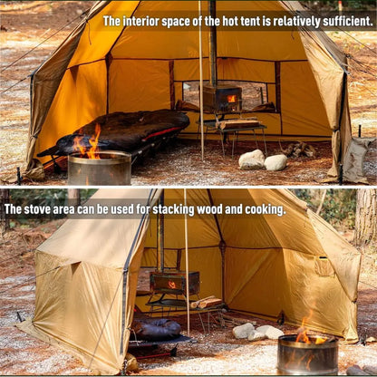 Portable Outdoor Yurt Tent with Stove Vent and Snow Skirt
