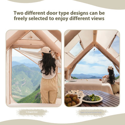 Inflatable camping tent 4-8 people with windows