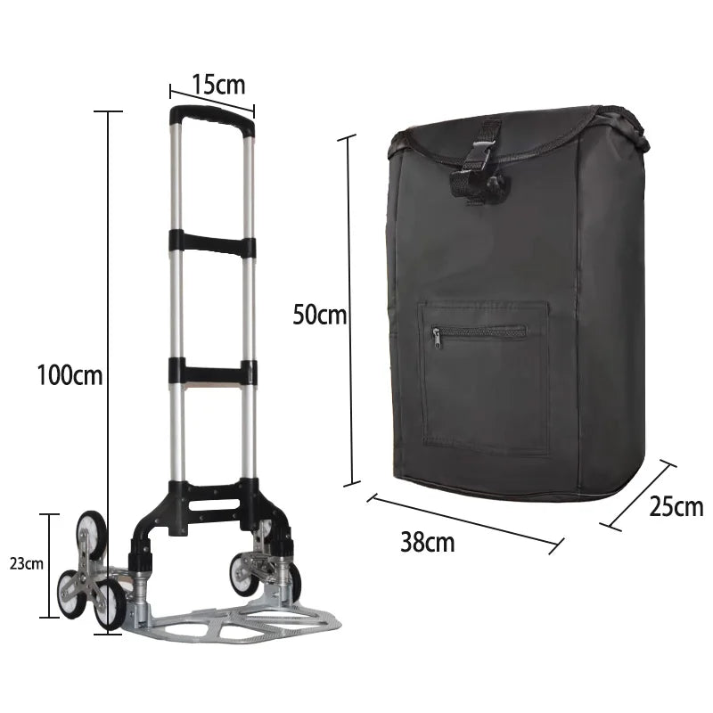 Hand Truck with Bungee Cord Heavy Foldable Trolley for Upstairs
