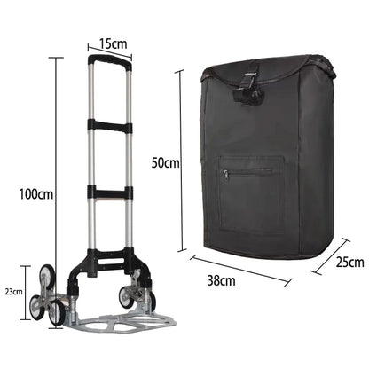 Hand Truck with Bungee Cord Heavy Foldable Trolley for Upstairs
