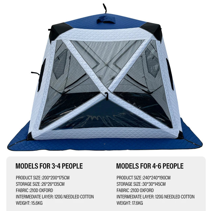Outdoor Winter Fishing Tent For Camping 3-4 Person With Windows