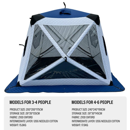 Outdoor Winter Fishing Tent For Camping 3-4 Person With Windows