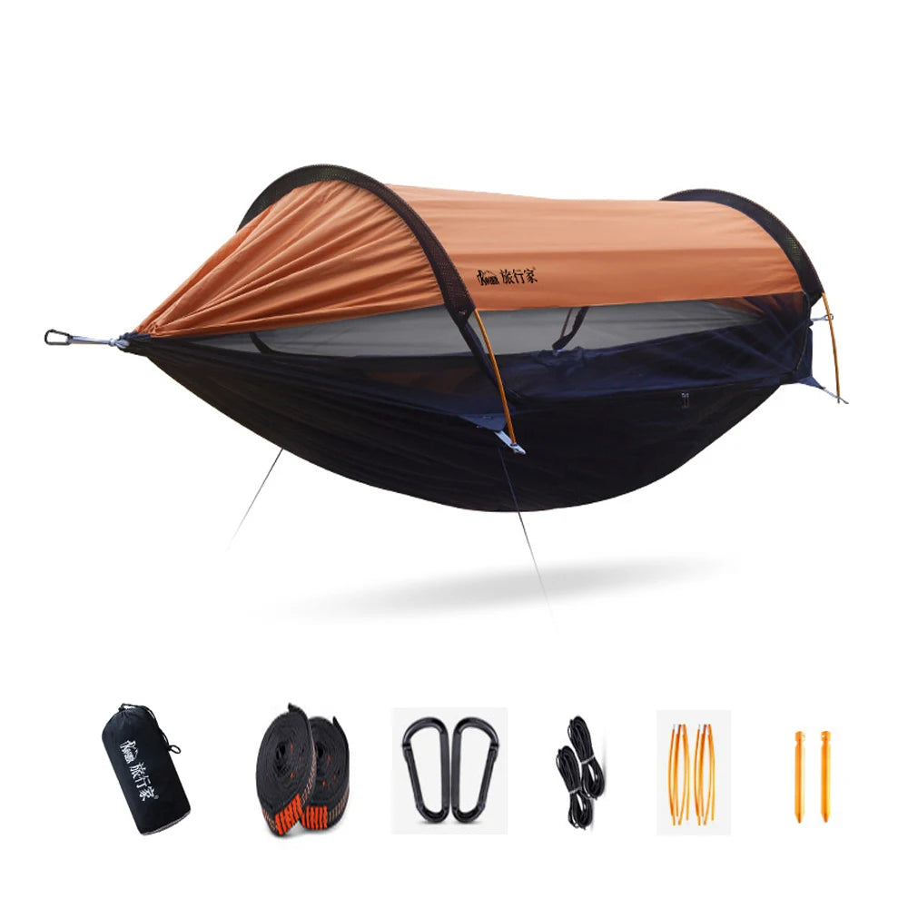 Portable Camping Mosquito Net Hammocks With Awning