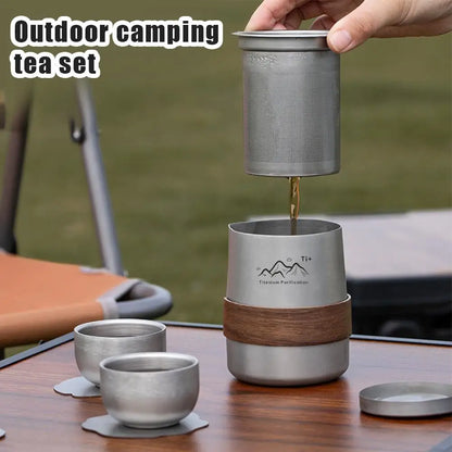 Outdoor Stainless Steel Cup Set Camping Cup 4/6/8PCS Camping