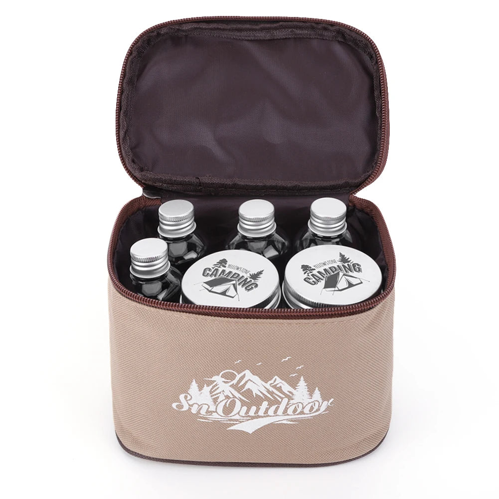 8Pcs Camping Seasoning Bottle Set with Storage Bag
