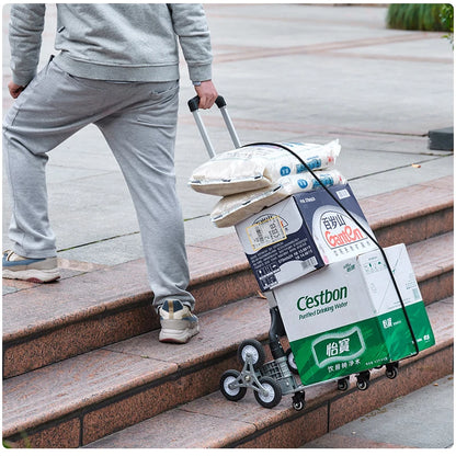 Hand Truck with Bungee Cord Heavy Foldable Trolley for Upstairs