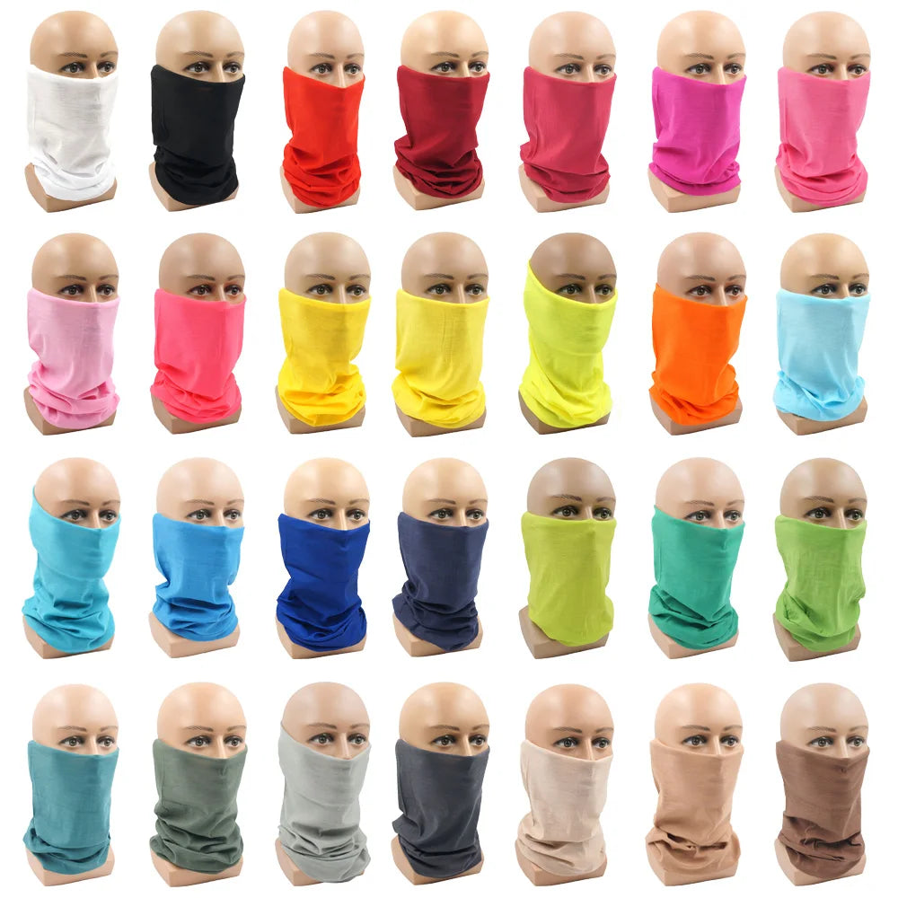 Dyeing Color Neck Gaiter Men Women Plain Bandana