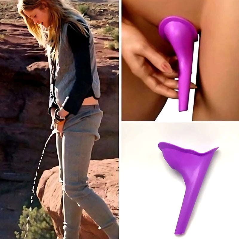 1PC Pink/Purple Silicone Stand Up Pee Funnel