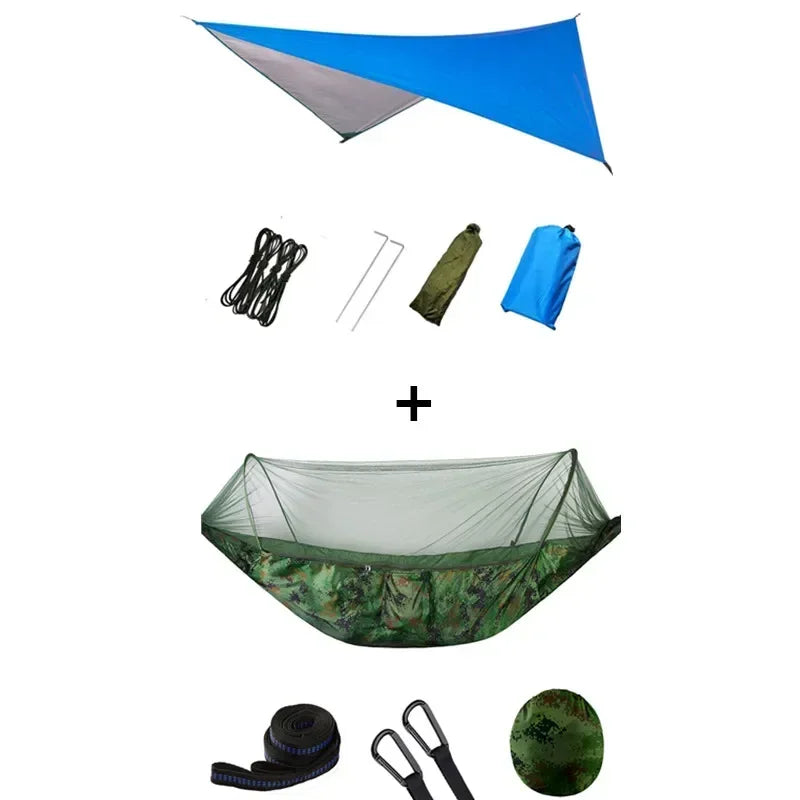 Pop-Up Portable Camping Hammock with Mosquito Net