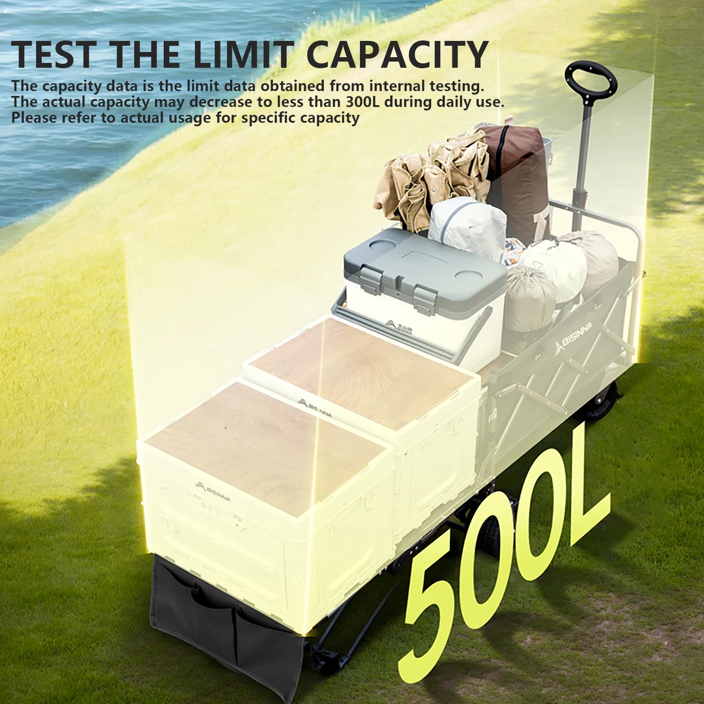 Camping Wagon Cart Folding Utility Heavy Duty Large Capacity