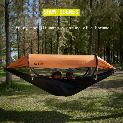Portable Camping Mosquito Net Hammocks With Awning