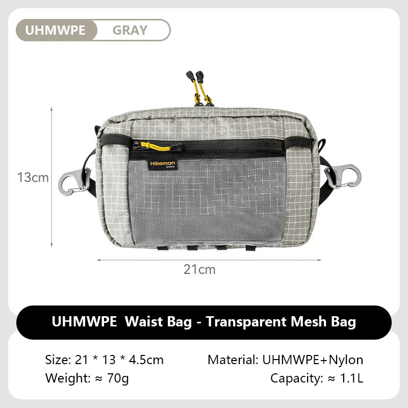 Fiber Waist Pack 1.1L Waterproof UrltraLight Multi Pocket