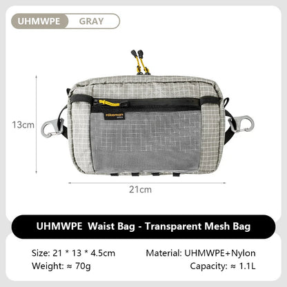 Fiber Waist Pack 1.1L Waterproof UrltraLight Multi Pocket