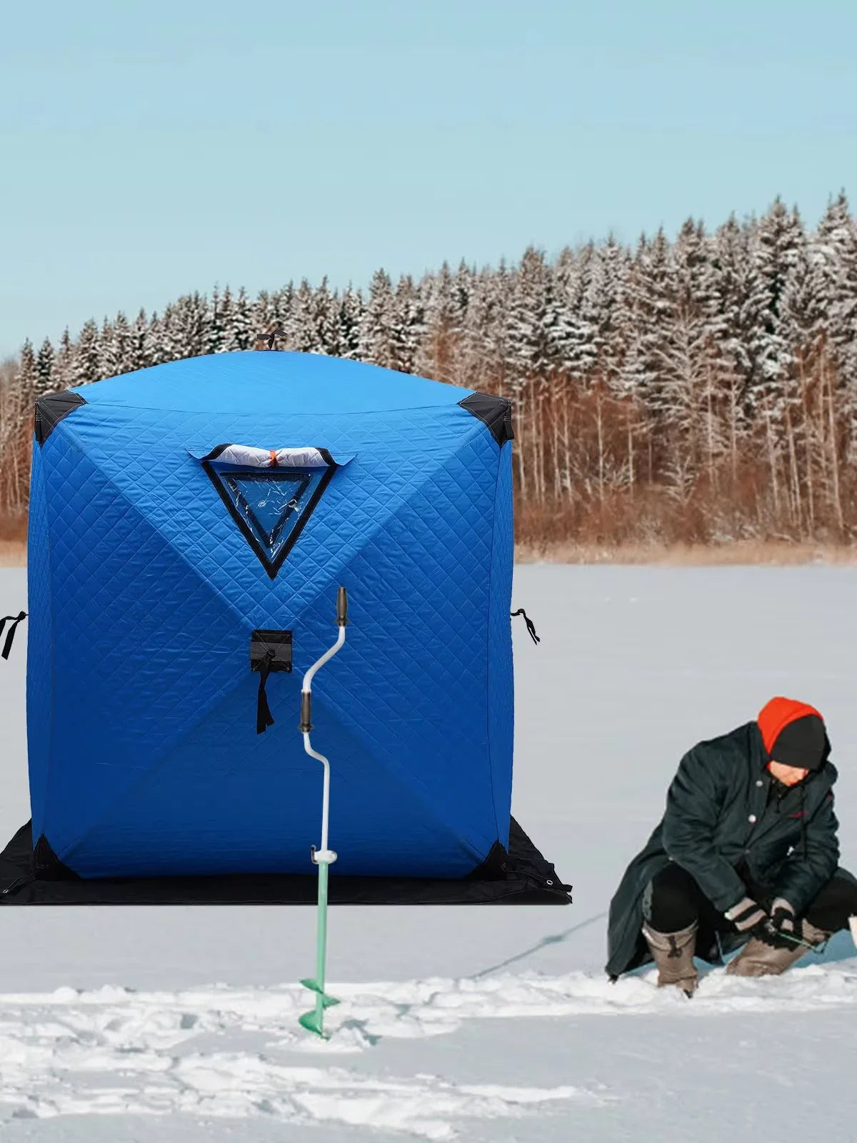Insulated Ice Fishing Tent Freestanding for 1-2 Persons