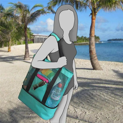 Large Mesh Beach Cooler Bag Outdoor Camping Picnic