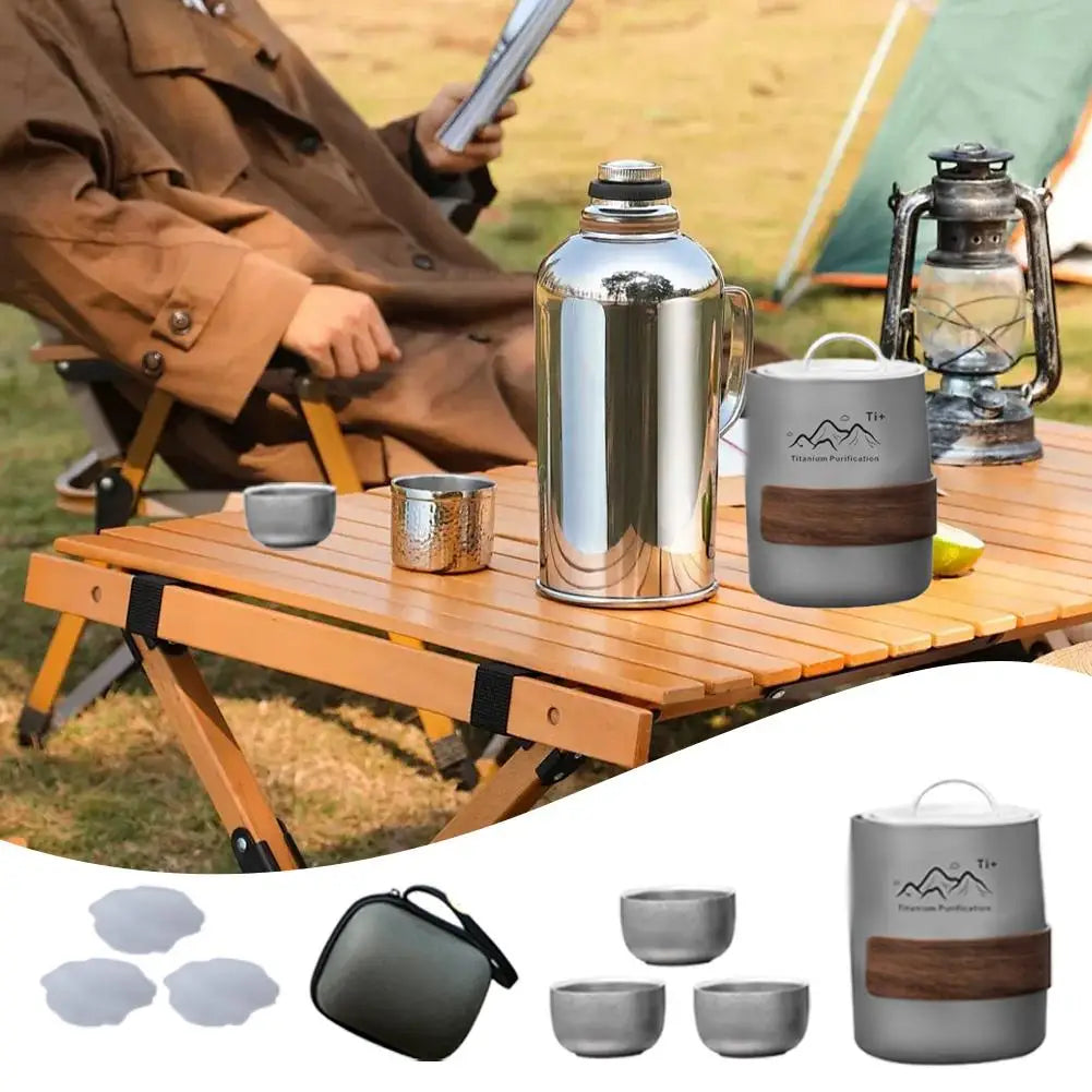 Outdoor Stainless Steel Cup Set Camping Cup 4/6/8PCS Camping