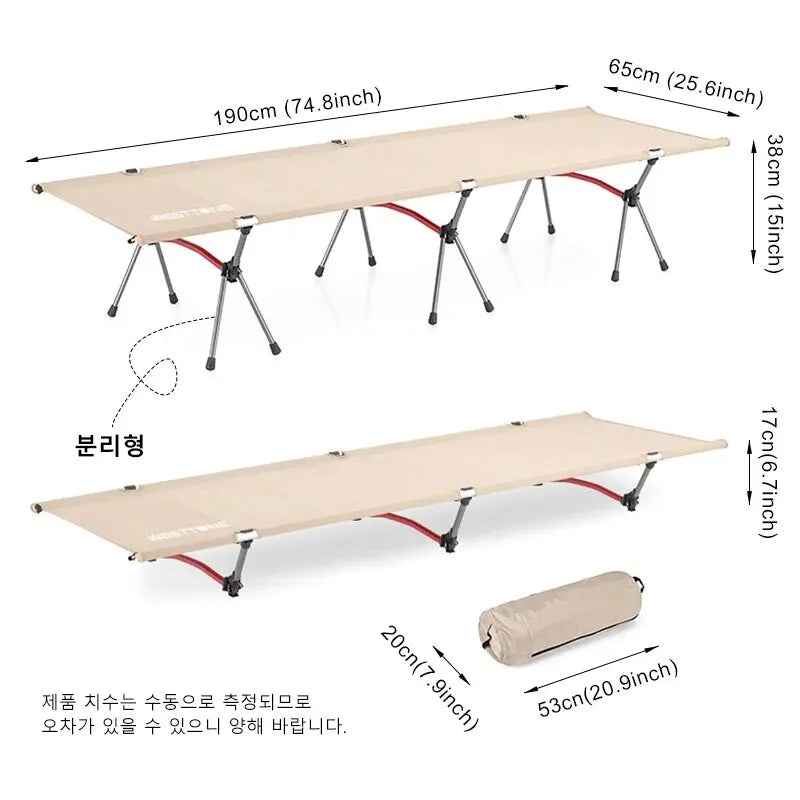 Camping Cot Portable Folding Bed Ultralight Aluminum Alloy