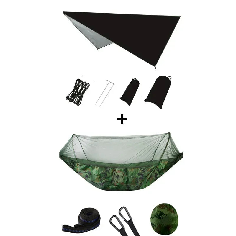 Pop-Up Portable Camping Hammock with Mosquito Net
