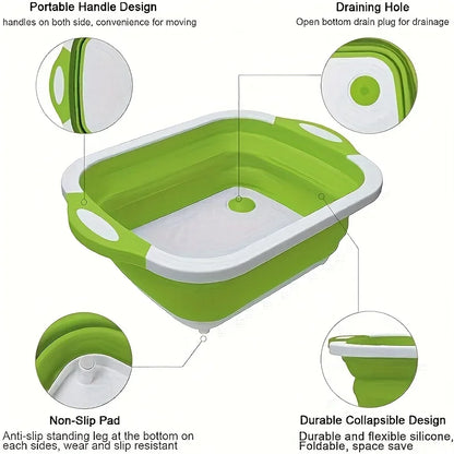 Portable Space Saving Basin with Built-in Sink