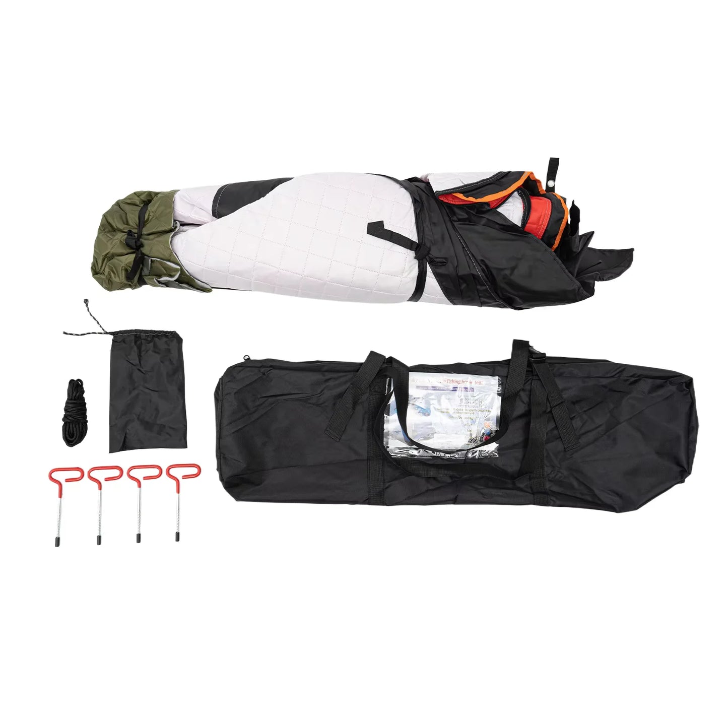 Insulated Ice Fishing Tent Freestanding for 1-2 Persons