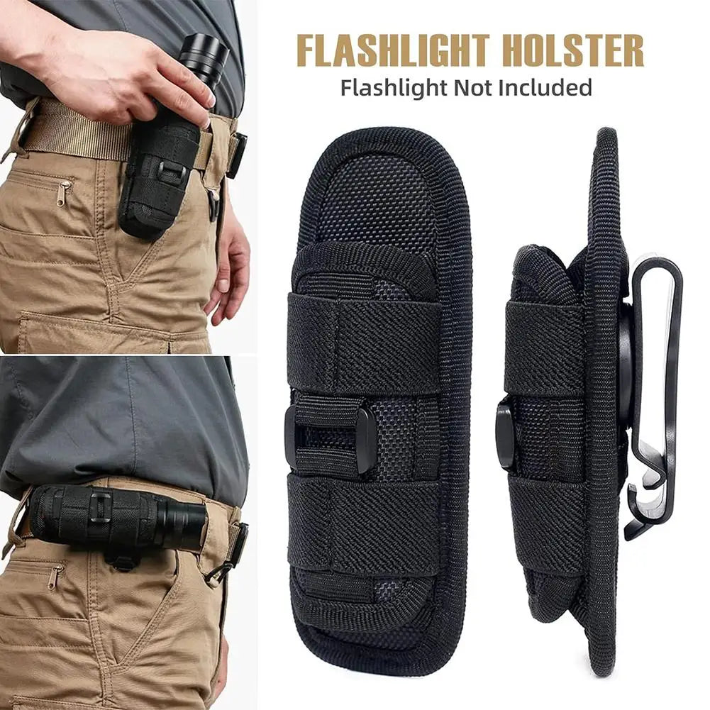 Tactical Flashlight Pouch Belt Torch Bag