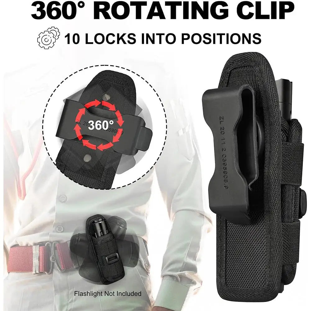 Tactical Flashlight Pouch Belt Torch Bag