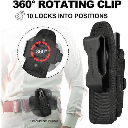 Tactical Flashlight Pouch Belt Torch Bag