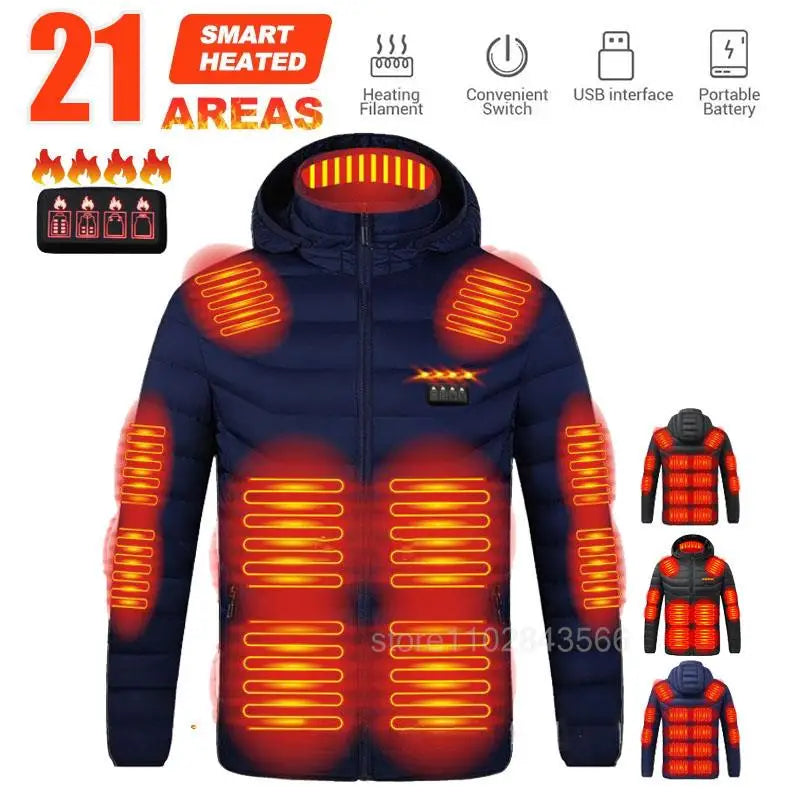 Men Heated Jacket USB Electric Heated Coat