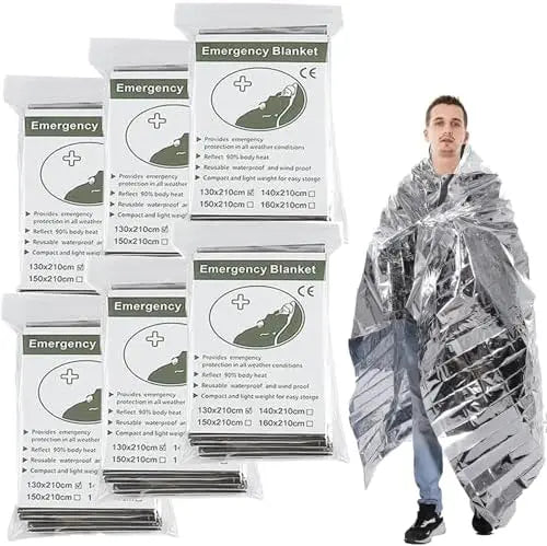 10 Pack Emergency Mylar Blankets,Waterproof