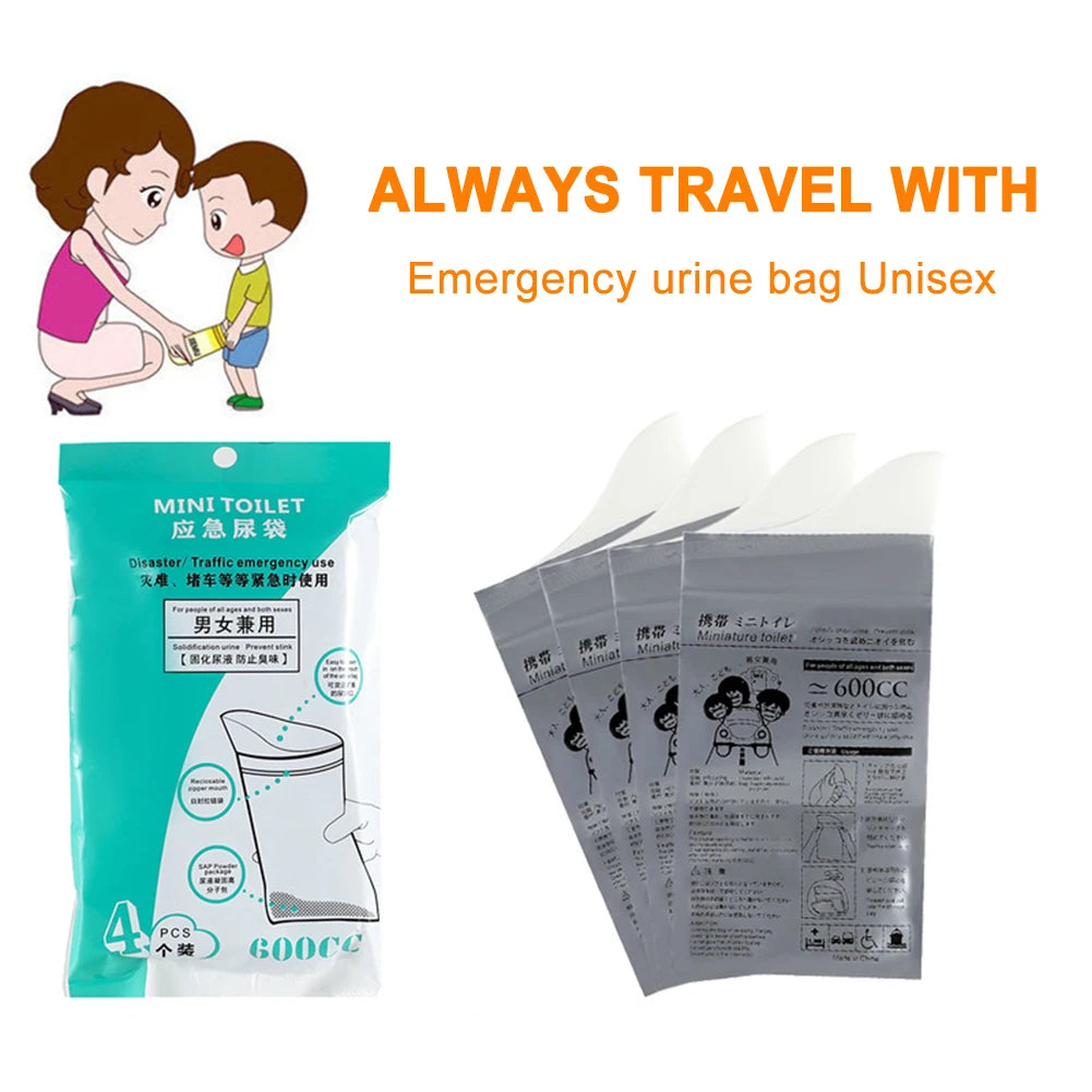 4Pcs Emergency Urinal Bag Disposable