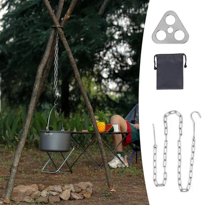 Camping Hanging Tripod Pot Rack Hanger