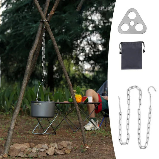 Camping Hanging Tripod Pot Rack Hanger