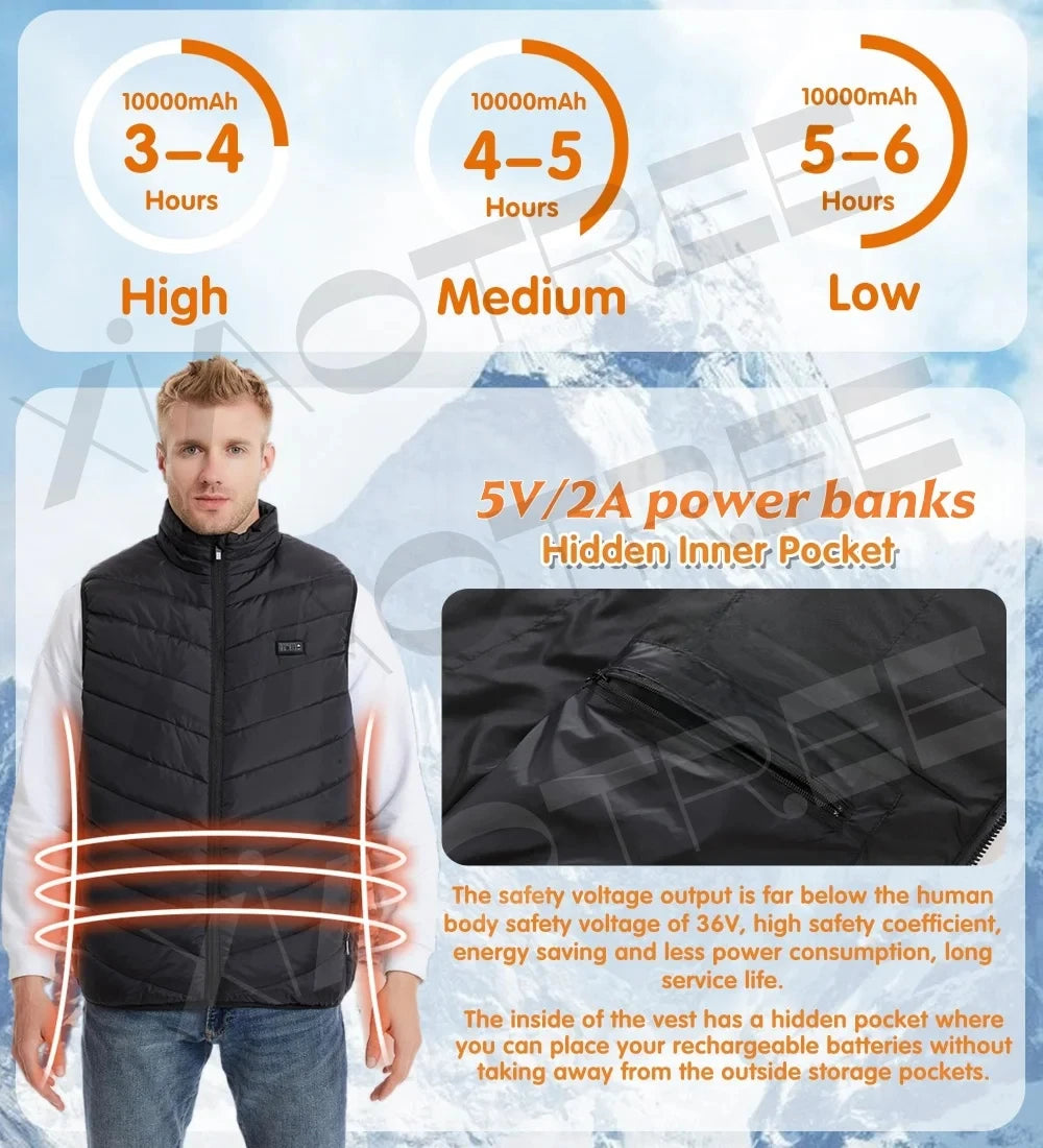 Areas Heated Vest Men Jacket Heated Winter Womens Electric