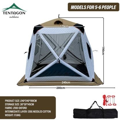 Outdoor Winter Fishing Tent For Camping 3-4 Person With Windows