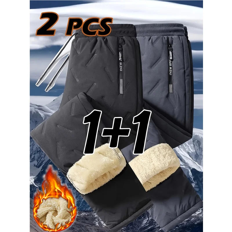 Men's Winter Hiking Pants Set Thickened Cold-proof